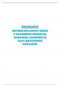 ONCOLOGY ANTINEOPLASTIC MEDS 4 SAUNDERS MEDICAL SURGICAL NURSING II 2024 QUESTIONS UPDATED