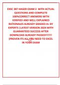 EXSC 387 HAGER EXAM 2  WITH ACTUAL QUESTIONS AND COMPLETE 100%CORRECT ANSWERS WITH VERIFIED AND WELL EXPLAINED RATIONALES ALREADY GRADED A+ BY EXPERTS |LATEST VERSION 2024 WITH GUARANTEED SUCCESS AFTER DOWNLOAD ALREADY PASSED!!!!!!! (PROVEN ITS ALL YOU NE