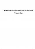 NURS 6531 Final Exam Study Guide, Adult Primary Care