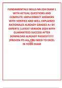 FUNDAMENTALS SKILLS NR-224 EXAM 1  WITH ACTUAL QUESTIONS AND COMPLETE 100%CORRECT ANSWERS WITH VERIFIED AND WELL EXPLAINED RATIONALES ALREADY GRADED A+ BY EXPERTS |LATEST VERSION 2024 WITH GUARANTEED SUCCESS AFTER DOWNLOAD ALREADY PASSED!!!!!!! (PROVEN IT