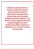  PORTAGE LEARNING CHEM 210 MODULE 3 EXAM WITH ACTUAL QUESTIONS AND COMPLETE 100%CORRECT ANSWERS WITH VERIFIED AND WELL EXPLAINED RATIONALES ALREADY GRADED A+ BY EXPERTS |LATEST VERSION 2024 WITH GUARANTEED SUCCESS AFTER DOWNLOAD ALREADY PASSED!!!!!!! (PRO