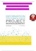 TEST BANK For Information Technology Project Management 9th Edition by Kathy Schwalbe, Verified Chapters 1 - 13, Complete Newest Version