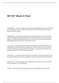 NR 507 Week 8 Final Exam Questions and Answers