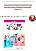 Test Bank for Wong’s Essentials of Pediatric Nursing, 11th Edition, Marilyn Hockenberry, Cheryl Rodgers Chapters 1 - 31