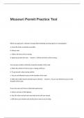 Missouri Permit Practice Test Questions and Answers