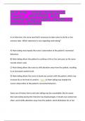 Practice   qUESTIONS| WITH COMPLETE SOLUTIONS GRADED A+ ALEADY VERIFIED   In an interview, the nurse may find it necessary to take notes to aid his or her memory later. Which statement is true regarding note-taking?   A) Note-taking may impede the nurse