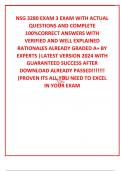 NSG 3280 EXAM 3 EXAM WITH ACTUAL QUESTIONS AND COMPLETE 100%CORRECT ANSWERS WITH VERIFIED AND WELL EXPLAINED RATIONALES ALREADY GRADED A+ BY EXPERTS |LATEST VERSION 2024 WITH GUARANTEED SUCCESS AFTER DOWNLOAD ALREADY PASSED!!!!!!! (PROVEN ITS ALL YOU NEED