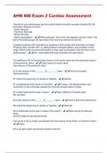 AHN 568 Exam 2 Cardiac Assessment Questions and Answers Fully Solved 100%