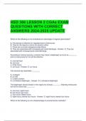  HED 366 LESSON 2 CGAs EXAM QUESTIONS WITH CORRECT ANSWERS 2024-2025 UPDATE 