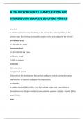 BI 234 MICROBIO UNIT 1 EXAM QUESTIONS AND ANSWERS WITH COMPLETE SOLUTIONS VERIFIED 