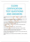 CLEAN CERTIFICATION TEST QUESTIONS AND ANSWERS