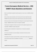 7-Level Aerospace Medical Service -- CDC Z4N071 Exam Questions and Answers