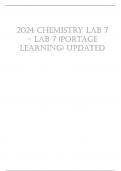 Exam (elaborations) 2024 CHEMISTRY LAB 7 - LAB7