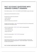 PHLT 313 EXAM 2 QUESTIONS WITH VERIFIED CORRECT ANSWERS.