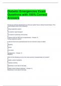  Diabetic Emergencies Exam Questions with 100% Correct Answers