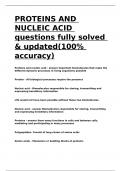 PROTEINS AND NUCLEIC ACID questions fully solved & updated(100- accuracy).