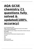 AQA GCSE chemistry C1 questions fully solved & updated(100- accuracy)