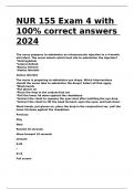 NUR 155 Exam 4 with 100- correct answers 2024.