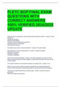 FLETC BOP FINAL EXAM QUESTIONS WITH CORRECT ANSWERS 100% VERIFIED 2024/2025 UPDATE 