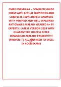 CMRP FORMULAS – COMPLETE GUIDE EXAM WITH ACTUAL QUESTIONS AND COMPLETE 100%CORRECT ANSWERS WITH VERIFIED AND WELL EXPLAINED RATIONALES ALREADY GRADED A+ BY EXPERTS |LATEST VERSION 2024 WITH GUARANTEED SUCCESS AFTER DOWNLOAD ALREADY PASSED!!!!!!! (PROVEN I