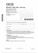 A-LEVEL + AS-LEVEL  2024 OCR ECONOMICS QUESTION PAPERS INCLUDING ALL MARK SCHEMES