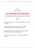 NOCTI WELDING TEST QUESTIONS WITH GUARANTEED ACCURATE ANSWERS