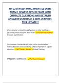 NR 224/ NR224 FUNDAMENTALS SKILLS  EXAM 1 NEWEST ACTUAL EXAM WITH  COMPLETE QUESTIONS AND DETAILED  ANSWERS GRADED A+ | 100% VERIFIED |  2024 UPDATE!!!