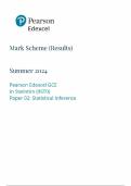 Mark Scheme (Results) Summer 2024 Pearson Edexcel GCE In Statistics (9ST0) Paper 02: Statistical Inference