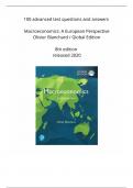 Test bank questions and answers Macroeconomics, 8th Global Edition - Olivier Blanchard - 100 open questions with answers - Free document