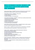 EDAC-EVIDENCE BASED DESIGN AND CONSTRUCTION EXAM QUESTIONS AND ANSWERS