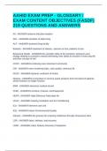 AAHID EXAM PREP - GLOSSARY / EXAM CONTENT OBJECTIVES (FASDF) 219 QUESTIONS AND ANSWERS 