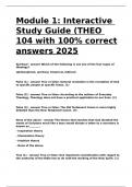 Module 1 Interactive Study Guide (THEO 104 with 100- correct answers 2025.