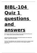 BIBL-104 Quiz 1 questions and answers