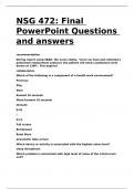 NSG 472 Final PowerPoint Questions and answers