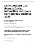 DEAF CULTURE 10 Rules of Social Interaction questions fully solved& updated 2025