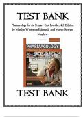 TEST BANK For Pharmacology for the Primary Care Provider, 4th Edition (Edmunds, 2014)| Complete Chapter's 1 - 73 