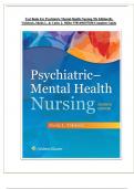 Test Bank For Psychiatric Mental Health Nursing 7th Edition By Videbeck, Sheila L. & Cathy J. Miller 9781496357038 Complete Guide Updated 2024|2025