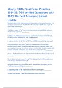 Milady CIMA Final Exam Practice 2024-25: 365 Verified Questions with 100% Correct Answers | Latest Update