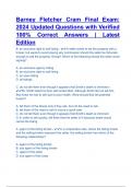 Barney Fletcher Cram Final Exam: 2024 Updated Questions with Verified 100% Correct Answers | Latest Edition