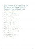 Math Area and Volume: Essential Formulas and Study Guide for Geometry and Measurement