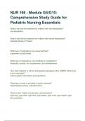 NUR 106 - Module G4/G10: Comprehensive Study Guide for Pediatric Nursing Essentials