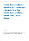 Texas Jurisprudence Sample Test Questions / Sample Test For Texas Jurisprudence Exam 2024 / 2025 Exam