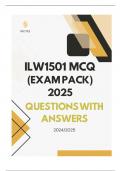 ILW1501 EXAM PACK  (MCQ)2025 - QUESTIONS & ANSWERS