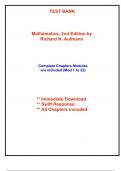 Test Bank for Mathematics, 2nd Edition by Aufmann (All Chapters included)