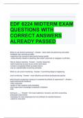 EDF 6224 MIDTERM EXAM QUESTIONS WITH CORRECT ANSWERS ALREADY PASSED 