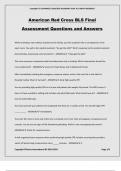 American Red Cross BLS Final Assessment Questions and Answers