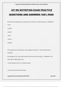 ATI RN NUTRITION EXAM PRACTICE QUESTIONS AND ANSWERS 100% PASS