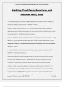 Auditing Final Exam Questions and Answers 100% Pass