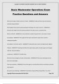 Basic Wastewater Operations Exam Practice Questions and Answers