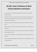 Bio 669 - Exam 3 Pulmonary & Renal Practice Questions and Answers